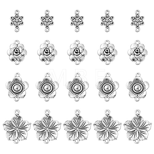 20Pcs 4 Styles Tibetan Style Zinc Alloy Connector Charms FIND-YW0003-08-1