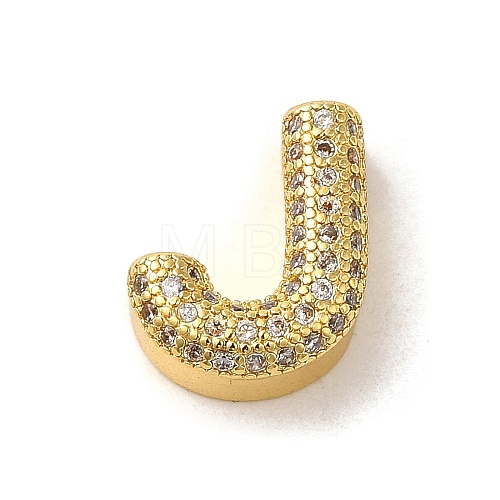 Brass Micro Pave Clear Cubic Zirconia Charms ZIRC-C009-01G-J-1