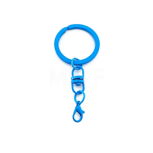 Spray Painted Iron Keychain Swivel Clasps FIND-WH0111-355C-1