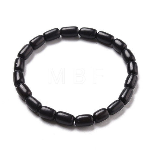 Undyed & Natural Bodhi Wood Beads Stretch Bracelets BJEW-JB05521-1
