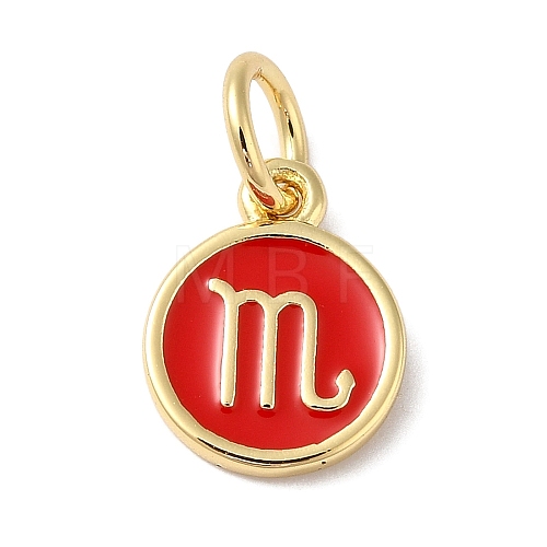 Real 18K Gold Plated Brass Enamel Charms KK-L216-001G-F03-1