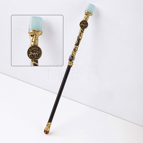 Natural AquamarineTwelve Constellation Magic Wand PW-WG48147-03-1