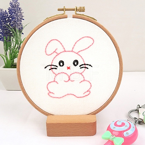 DIY Cartoon Animal Embroidery Sets DIY-G037-01C-1