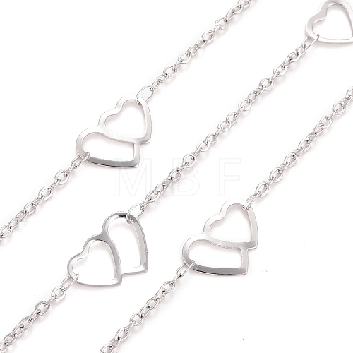 304 Stainless Steel Heart Link Cable Chains CHS-E006-05P-1