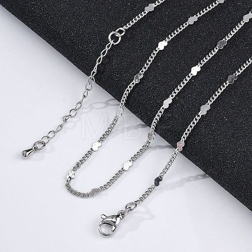 Brass Curb Chains Necklaces for Women NJEW-D302-07P-1