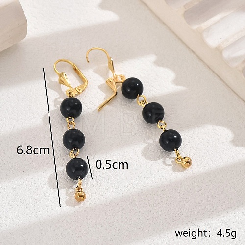 New Chinese Style Copper Tassel Bead Earrings for Women Party FF1600-2-1