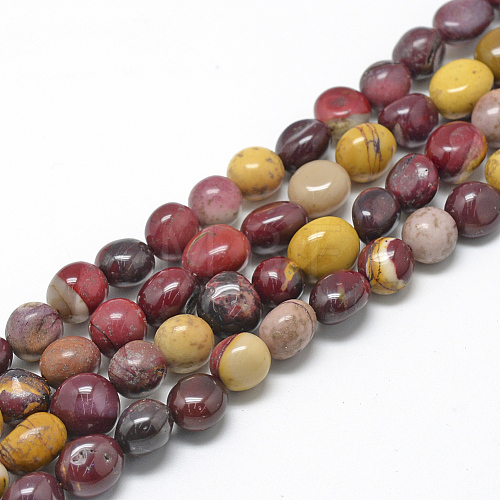 Natural Mookaite Beads Strands X-G-R445-8x10-11-1