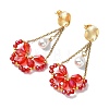 Electroplate Glass Dangle Earrings for Women EJEW-MZ00796-02-4