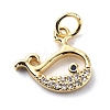 Brass Micro Pave Cubic Zirconia Charms ZIRC-F131-13G-1