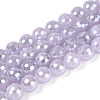 Electroplate Opaque Solid Color Glass Beads Strands GLAA-TAC0009-05B-02-1
