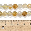 Grade A Natural Yellow Hematoid Quartz Beads Strands G-L642-F04-8mm-5