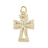 Easter Religion Brass Micro Pave Clear Cubic Zirconia Pendants KK-T085-18F-G-1