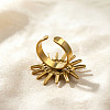 304 Stainless Steel Rhinestone Cuff Open Rings RJEW-H269-04G-2