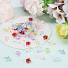 100Pcs 10 Colors Transparent Glass Star Charms PALLOY-TAC0266-5