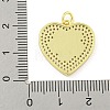 Rack Plating Heart with Flower Brass Micro Pave Clear Cubic Zirconia KK-Z053-23G-01-3