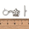 Brass Micro Pave Clear Cubic Zirconia Toggle Clasps KK-N254-81P-4