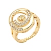 Brass Micro Pave Cubic Zirconia Adjustable Cup Peg Ring Settings KK-B166-03G-1