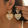 Brass Hollow Hoop Earrings XQ6023-2-2