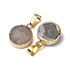 Flat Round Dyed Natural Druzy Agate Pendants G-F229-18A-3