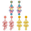 3 Pairs 3 Colors Candy Color Acrylic Cluster Dangle Stud Earrings EJEW-FI0001-18-1