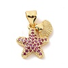 Brass Micro Pave Cubic Zirconia Charms KK-G444-02G-02-1