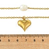 Natural Pearl Rice and 304 Stainless Steel Pendant Double Layer Necklaces for Women NJEW-JN06211-02-4