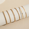 6Pcs 6 Styles Iron & Brass Chain Bracelets for Women WGAF0A7-02-2