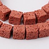 Synthetic Lava Rock Bead Strands G-N0104-8mm-12-1