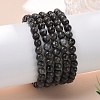 Natural Larvikite Bead Stretch Bracelets X-BJEW-K212-A-046-2