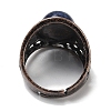 Natural Lapis Lazuli Oval Adjustable Rings RJEW-K271-06R-23-4