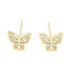 Brass Micro Pave Clear Cubic Zirconia Studs Earring for Women EJEW-S217-C03-1