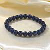 Natural Lapis Lazuli Bead Stretch Bracelets X-BJEW-K212-B-047-7