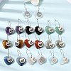Natural & Synthetic Gemstone & 304 Stainless Steel Hoop Earrings for Women EJEW-G475-02P-1
