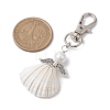 Angel Alloy & Wire Wrapped Natural Shell Pendant Decorations HJEW-JM02017-01-3