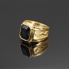 304 Stainless Steel with Cubic Zirconia Dragon Pattern Finger Rings for Men FS-WGD623F-28-1
