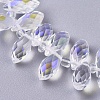 Electroplate Glass Faceted Teardrop Beads Strands X-EGLA-D014-38-3
