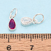 925 Sterling Silver Pave Cubic Zirconia Teardrop Birthstone Style Charms STER-T009-21S-4