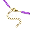 Natural & Synthetic Mixed Gemstone & Glass Seed Beaded Necklace with 304 Stainless Steel Clasp for Women NJEW-JN04420-5