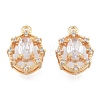 Brass Micro Pave Clear Cubic Zirconia Charms KK-N216-562LG-2