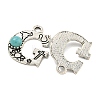Synthetic Turquoise & Alloy Pendants PALLOY-H146-01AS-G-2