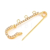 Iron Rhinestone Safety Pins Brooch Findings IFIN-A021-01B-G-3