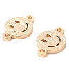 Brass Laser Cut Smiling Face Connector Charms KK-U028-05G-2