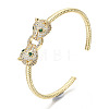 Brass Micro Pave Clear Cubic Zirconia Cuff Bangles BJEW-S142-027-NF-4