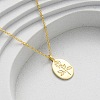 925 Sterling Silver Oval with Engraved Rose Flower Pendant Necklaces for Women NJEW-D316-03G-2