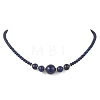 Natural Lapis Lazuli Round Graduated Beaded Necklaces NJEW-JN05654-02-2