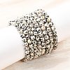 Natural Dalmatian Jasper Jasper Round Beaded Bracelets BJEW-G073-16-1