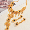 Alloy Cubic Zirconia Flower Long Tassel Necklaces & Earrings Sets for Women YP5175-1