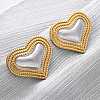 304 Stainless Steel Two Tone Stud Earrings EJEW-Z109-05GP-01-2