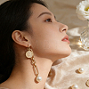 Coin Iron Tassel Stud Earrings LI8396-1-2