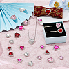 24Pcs 12 Styles Pink Series Heart Sew On Glass Rhinestones DIY-FH0005-84-4